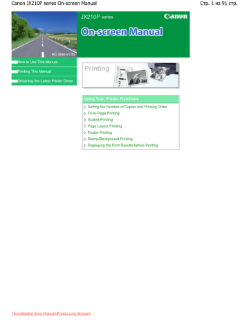 Canon FAX-JX210 User`s manual Canon FAX-JX210 User`s manual