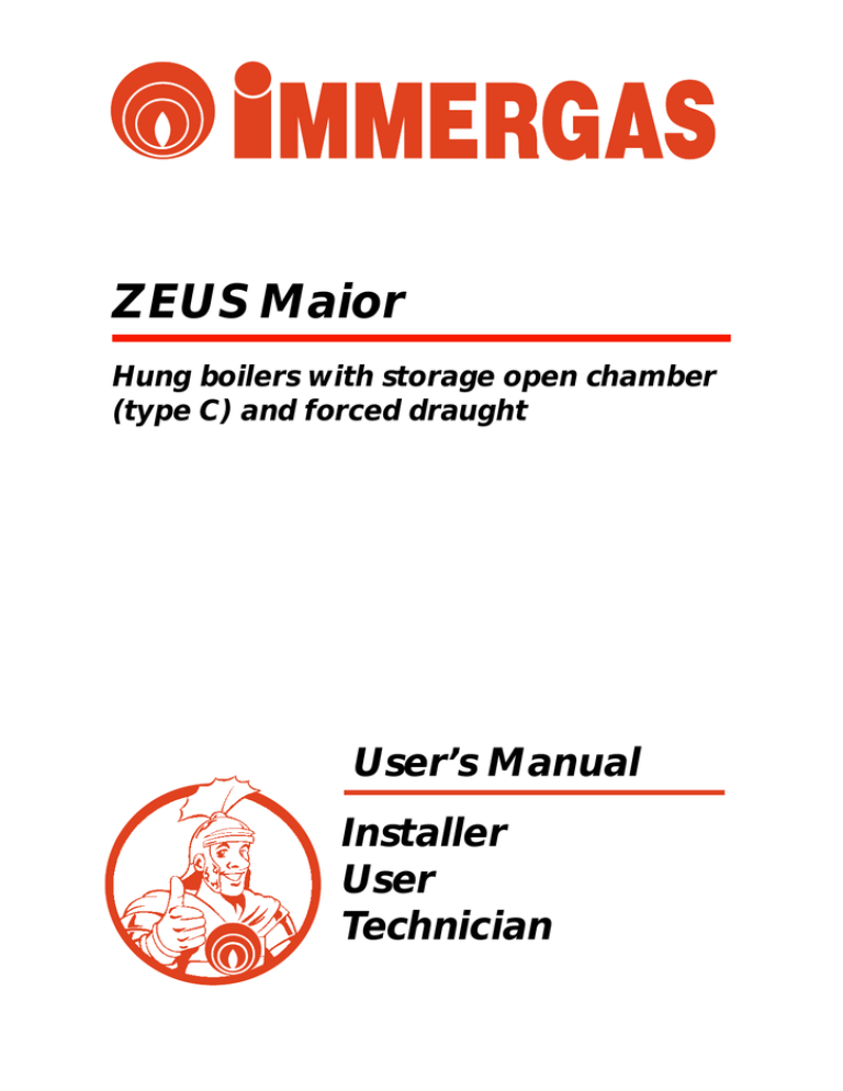 RVR Immergas Zeus Mini User`s manual RVR Immergas Zeus Mini User`s manual