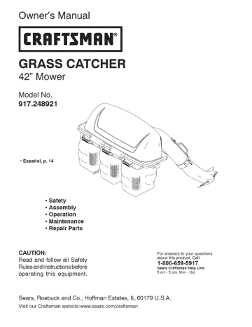 Craftsman 917.248921 Owner`s manual Craftsman 917.248921 Owner`s manual