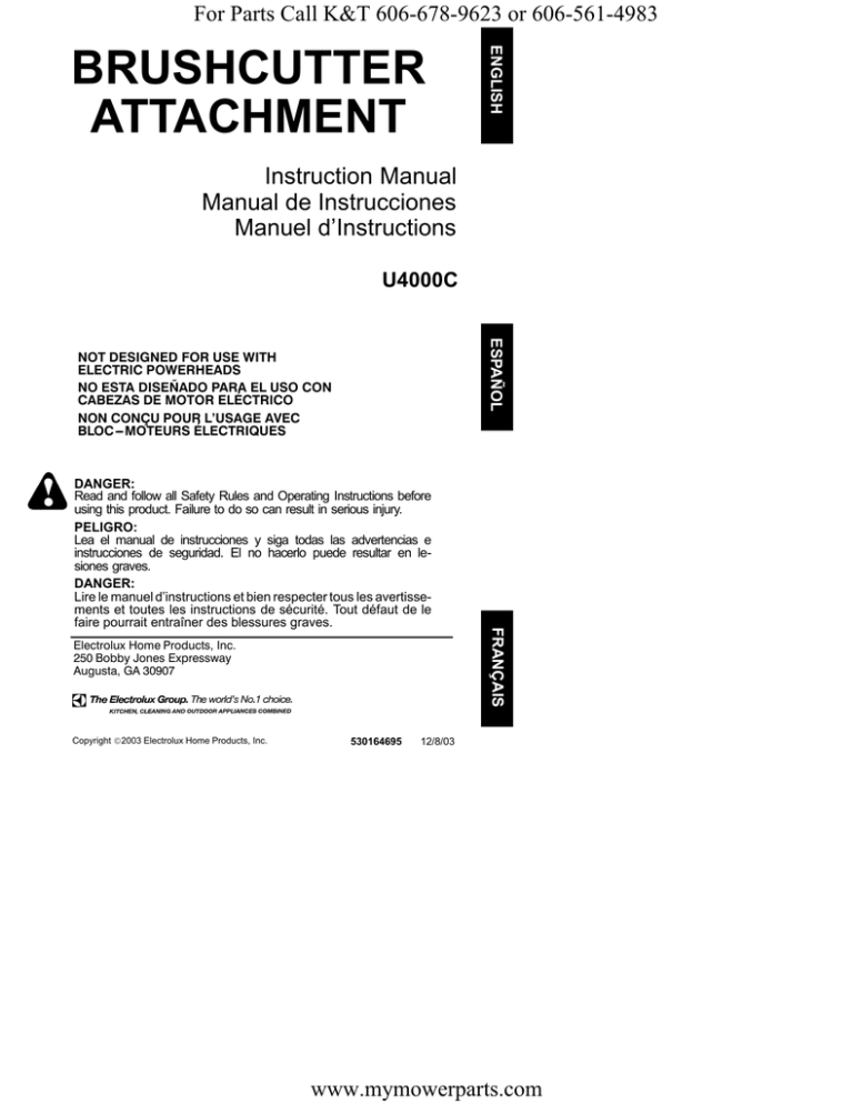 Electrolux U4000C Instruction manual Electrolux U4000C Instruction manual