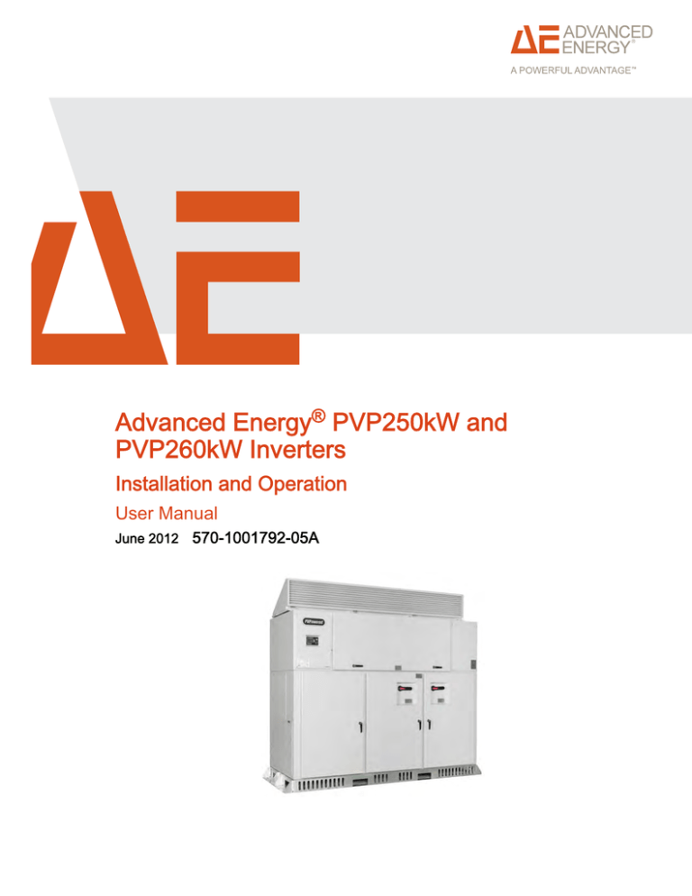 PV Powered PVP260kW User manual PV Powered PVP260kW User manual