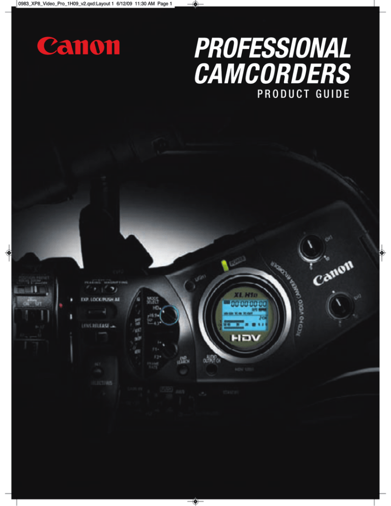 Canon 3089A002 - ZR 1000 Remote Control Product guide Canon 3089A002 - ZR 1000 Remote Control Product guide