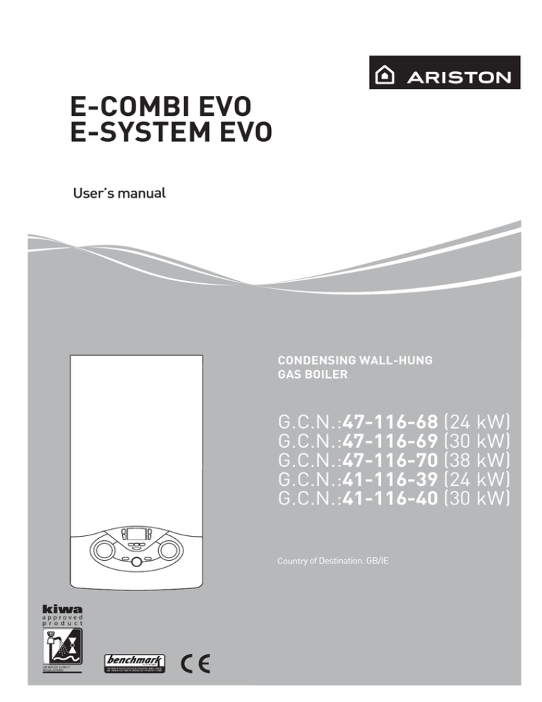 Ariston G.C.N.:41-116-40 (30 kW) User`s manual Ariston G.C.N.:41-116-40 (30 kW) User`s manual