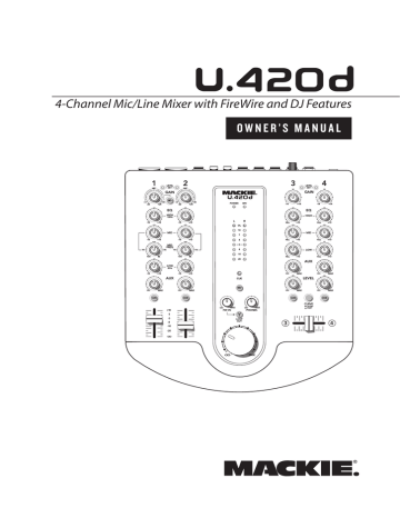 Owner's manual | Mackie U.420 Owner`s manual | Manualzz