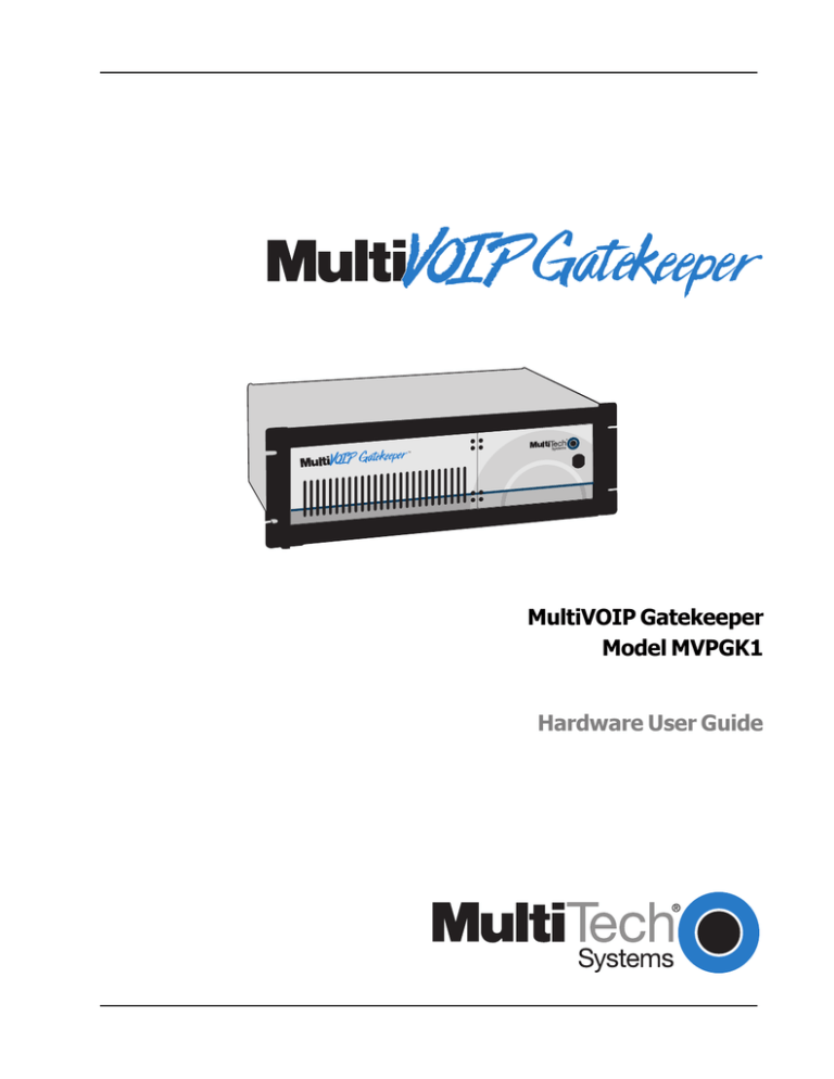 Multitech MVPGK1 User guide Multitech MVPGK1 User guide