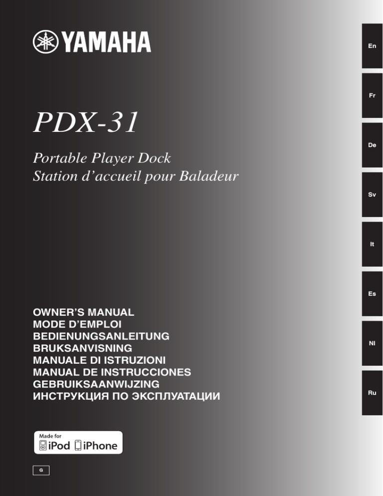 Yamaha PDX-31 Owner`s manual Yamaha PDX-31 Owner`s manual