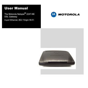 Motorola 2247-62-10NA - Netopia 2247-62 Wireless Router User manual | Manualzz Motorola 2247-62-10NA - Netopia 2247-62 Wireless Router User manual | Manualzz