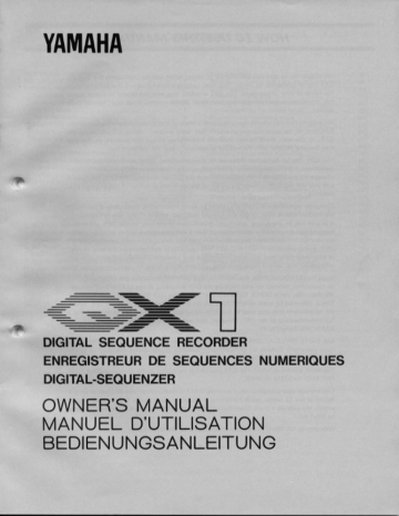 Yamaha QX1 Owner's manual Yamaha QX1 Owner's manual