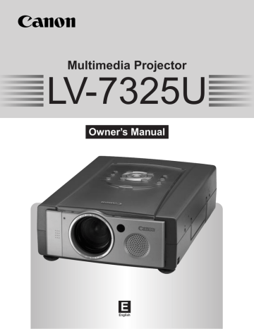 Canon LV-7325U Owner's Manual | Manualzz Canon LV-7325U Owner's Manual | Manualzz