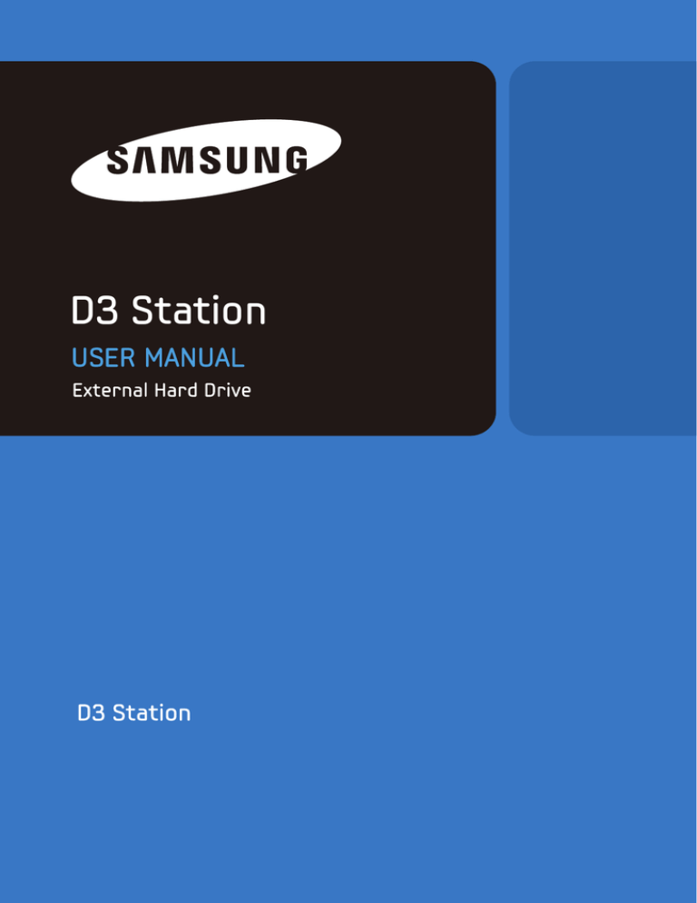 Samsung D3 Station User`s manual Samsung D3 Station User`s manual