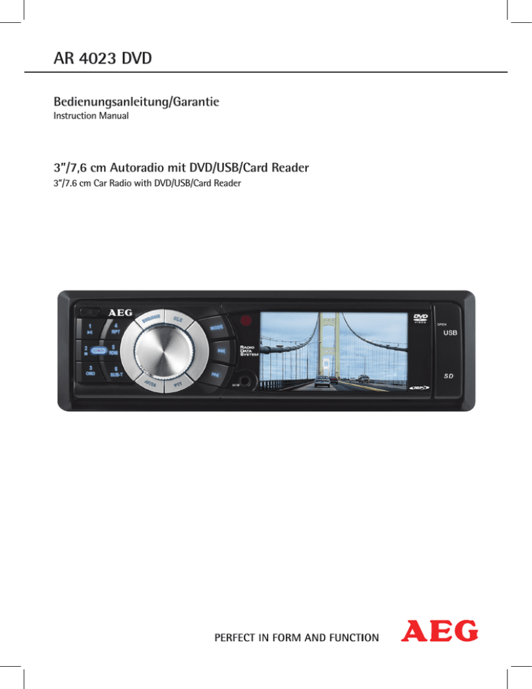 AEG AR 4023 DVD Instruction manual AEG AR 4023 DVD Instruction manual