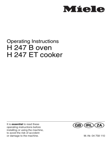 Miele KM 247 Operating instructions Miele KM 247 Operating instructions