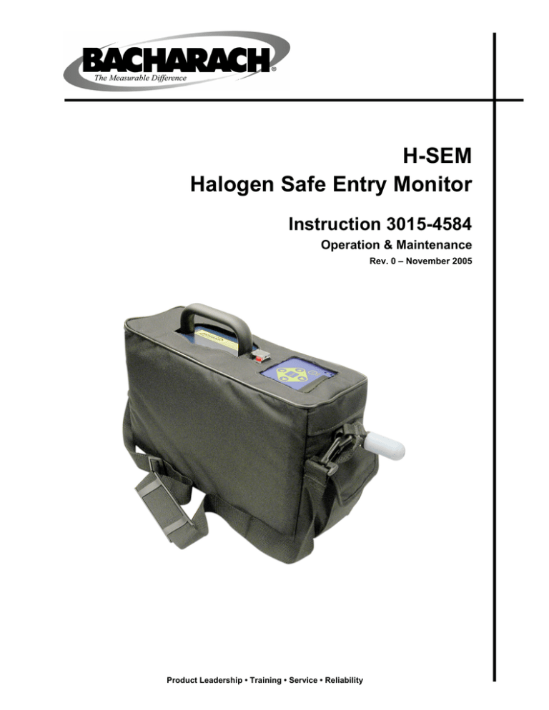 Bacharach H-SEM Specifications Bacharach H-SEM Specifications