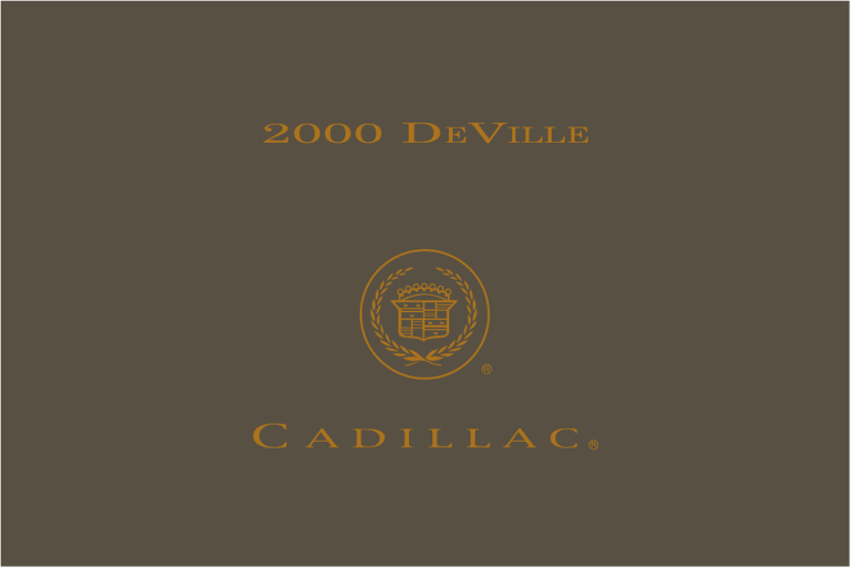Cadillac 2000 DeVille Owner`s manual Cadillac 2000 DeVille Owner`s manual