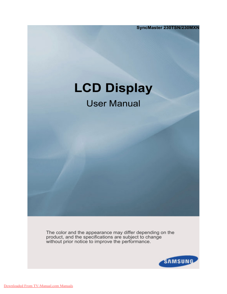 Samsung 230TSN User manual Samsung 230TSN User manual