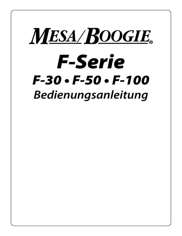 Mesa/Boogie F-50 User manual Mesa/Boogie F-50 User manual