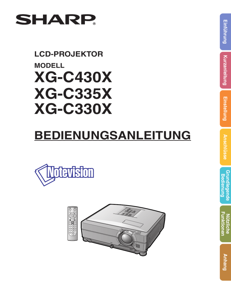 Sharp Notevision XG-C335X User manual Sharp Notevision XG-C335X User manual