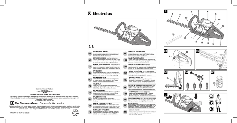 Electrolux HT020 Instruction manual Electrolux HT020 Instruction manual