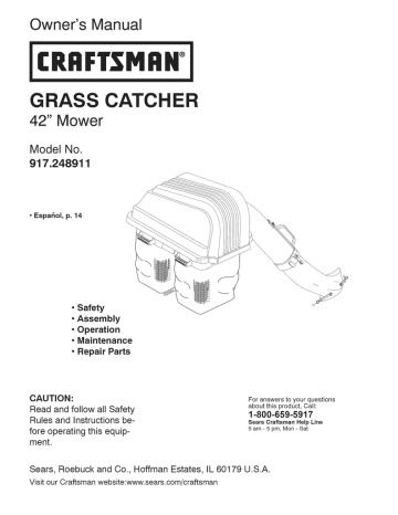 Craftsman 917.248911 Owner`s manual Craftsman 917.248911 Owner`s manual