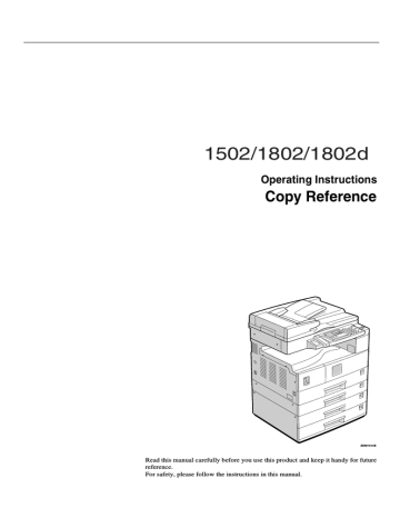 Savin 1802 Operating instructions | Manualzz Savin 1802 Operating instructions | Manualzz