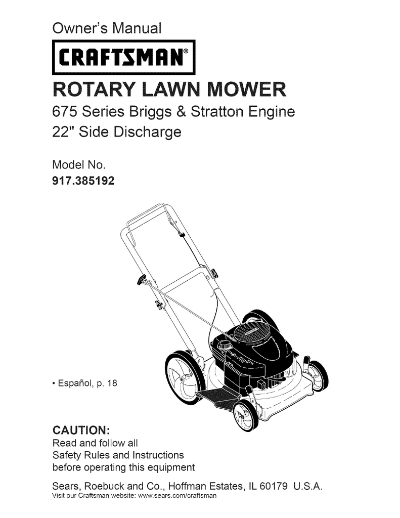 Briggs And Stratton Craftsman Lawn Mower Manual