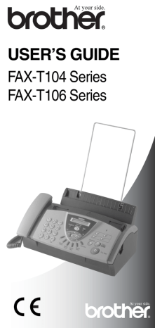 Getting started. Brother BRUGSANVISNING FAX-T106, FAX-T104YD1, Fax-T106, T-104, FAX-T104 | Manualzz Getting started. Brother BRUGSANVISNING FAX-T106, FAX-T104YD1, Fax-T106, T-104, FAX-T104 | Manualzz