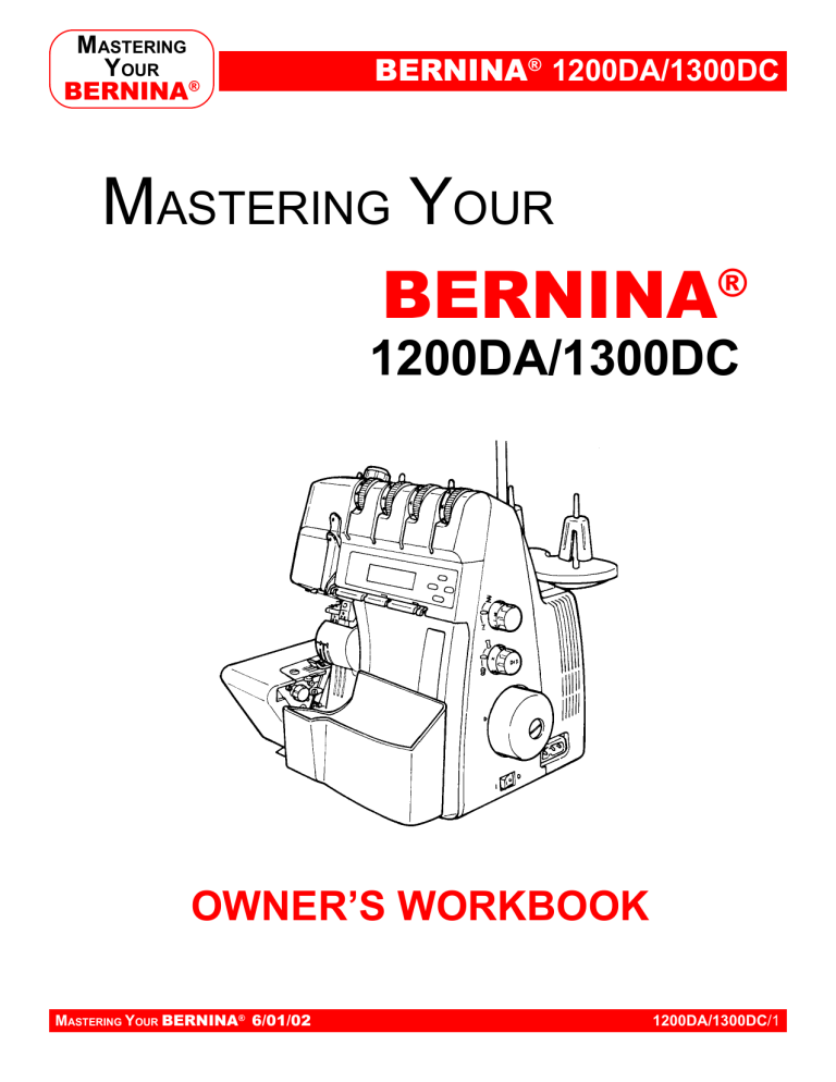Bernina 1200DA User manual Bernina 1200DA User manual