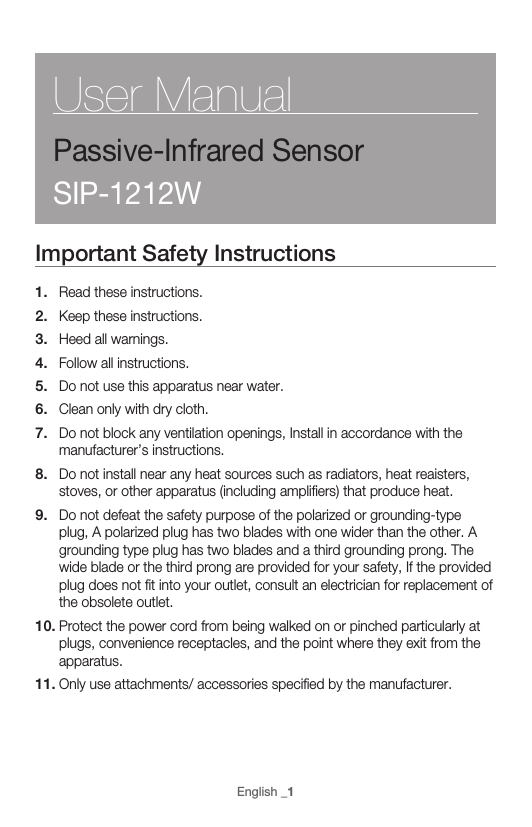 Samsung SIP-1212W User manual Samsung SIP-1212W User manual