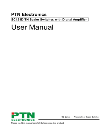 PTN SC121D-TN User manual | Manualzz PTN SC121D-TN User manual | Manualzz