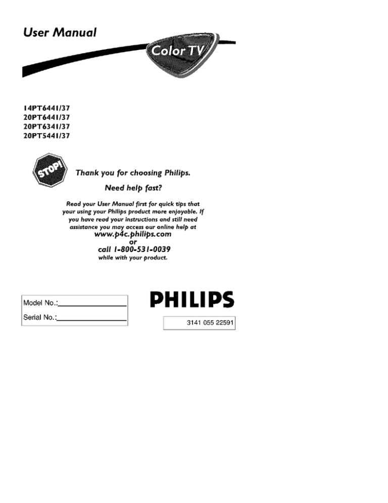 Philips 14PT6441 User manual Philips 14PT6441 User manual