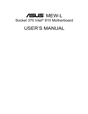 Asus | 810 | User manual | MEW-L USER`S MANUAL | Manualzz Asus | 810 | User manual | MEW-L USER`S MANUAL | Manualzz