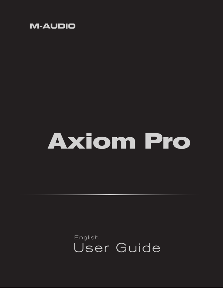 M-Audio Axiom Line User guide M-Audio Axiom Line User guide