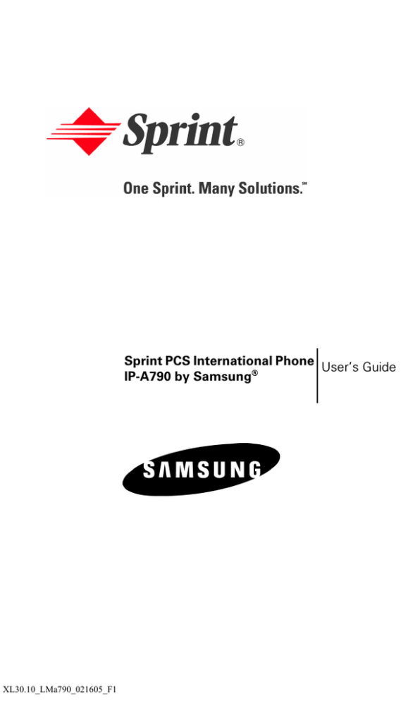Samsung 790 Series User`s guide Samsung 790 Series User`s guide