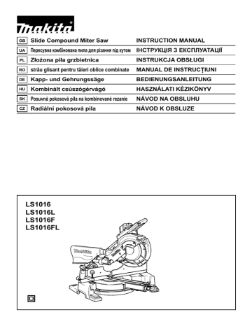 Makita LS1016L Instruction Manual Manualzz