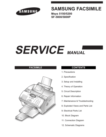 Samsung SF-5800P Specifications Samsung SF-5800P Specifications