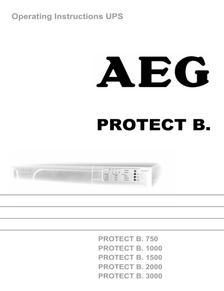 AEG PROTECT A. 700 Operating instructions AEG PROTECT A. 700 Operating instructions