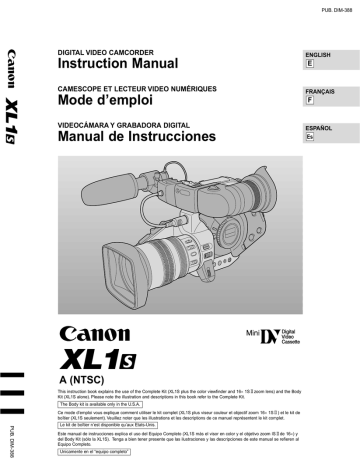 Canon XL 1A Instruction manual Canon XL 1A Instruction manual