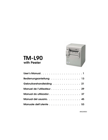 User's manual | Epson L90P - TM Two-color Thermal Line Printer User`s manual | Manualzz