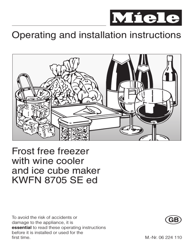 Miele KWFN 8705 SE ed Operating instructions Miele KWFN 8705 SE ed Operating instructions