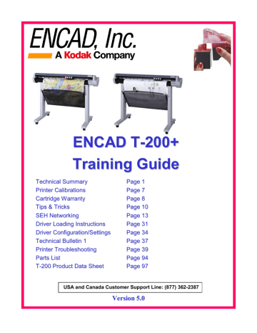 Product information | ENCAD T-200 Product data | Manualzz