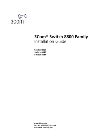 3Com 8807 Switch Installation guide | Manualzz