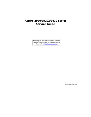 Acer 2920 Laptop Service Guide | Manualzz Acer 2920 Laptop Service Guide | Manualzz