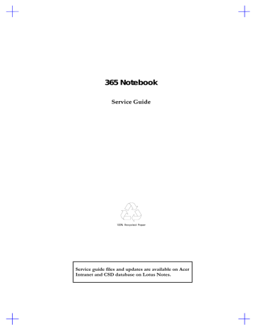 Acer 365 Laptop User Manual Acer 365 Laptop User Manual