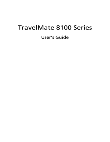 Acer TravelMate 8100 User manual Acer TravelMate 8100 User manual