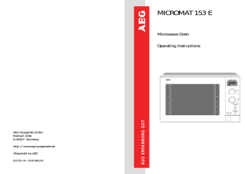 AEG 153 E Microwave Oven User Manual AEG 153 E Microwave Oven User Manual