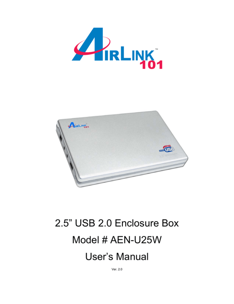 Airlink101 AEN-U25W Computer Drive User Manual Airlink101 AEN-U25W Computer Drive User Manual