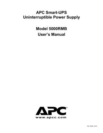 APC 3000 Power Supply User`s manual | Manualzz