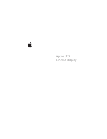 Apple LED Cinema Display, 2008 Brugermanual | Manualzz Apple LED Cinema Display, 2008 Brugermanual | Manualzz