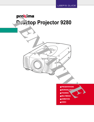 Ask Proxima 9280 Projector User Manual Ask Proxima 9280 Projector User Manual