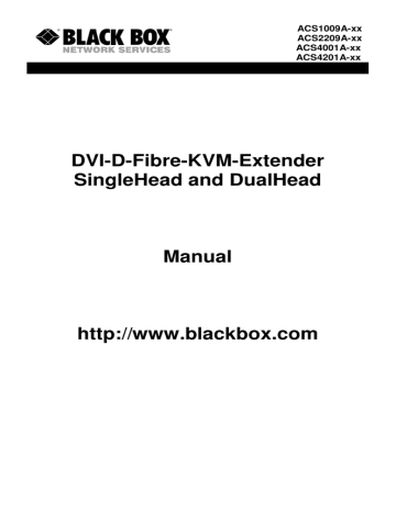 Black Box 3D HDMI Fiber Extender TV Video Accessories User Manual | Manualzz